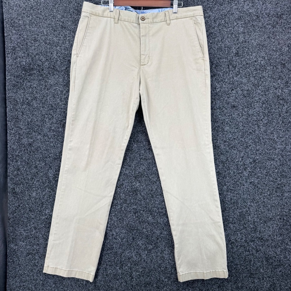 Tommy Bahama Boracay Chino Pants Mens 38x32 Khaki Tan Cotton Tencel Stretch